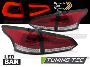 Voll LED Lightbar Rückleuchten für Ford Focus MK3 Turnier Bj. 11-18 Rot/Chrom