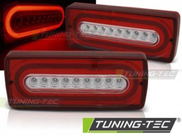 LED Lightbar Rückleuchten für Mercedes G-Klasse W463 90-12 Rot/Chrom