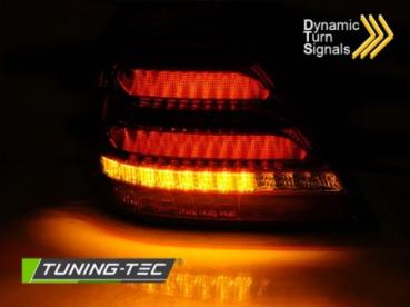 Voll LED Lightbar Rückleuchten für Mercedes C-Klasse W203 Limo  04-07 Rot/Chrom