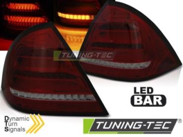 Voll LED Lightbar Rückleuchten für Mercedes C-Klasse W203 Limo 04-07 Rot/Smoke