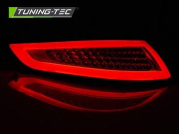 Voll LED Lightbar Rückleuchten für Porsche 911 997 Bj. 04-08 Rot/Chrom