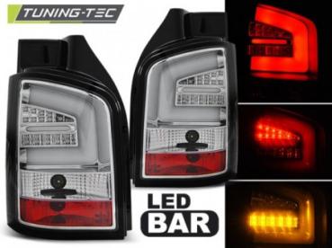 LED Lightbar Rückleuchten für VW T5 GP Facelift Bj. 09-15 Chrom (Heckklappe)