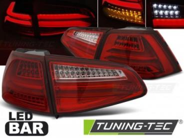 Voll LED Lightbar Rückleuchten für VW Golf 7 (VII) Limo Bj. 12-17 Rot/Smoke