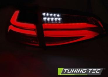 Voll LED Lightbar Rückleuchten für VW Golf 7 (VII) Limo Bj. 12-17 Rot/Smoke