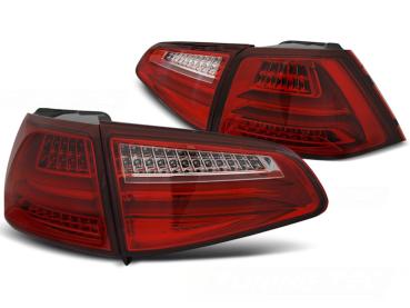 Voll LED Lightbar Rückleuchten für VW Golf 7 (VII) Limo Bj. 12-17 Rot/Smoke