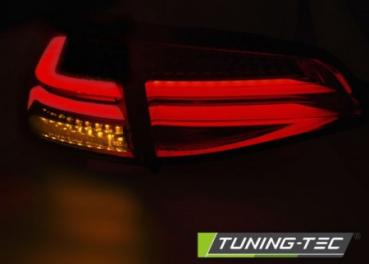 Voll LED Lightbar Rückleuchten für VW Golf 7 (VII) Limo Bj. 12-17 Rot/Smoke