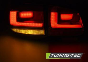 LED Lightbar Rückleuchten für VW Tiguan 5N Bj. 07-11 Dunkelrot/Smoke
