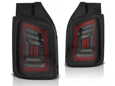 Voll LED Lightbar Rückleuchten für VW T5 / T5 GP 03-15 Schwarz Smoke Flügeltüren