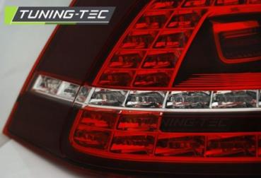 Preview: LED Rückleuchten für VW Golf 7 (VII) Limo 12-17 Rot/Chrom dynamischer Blinker