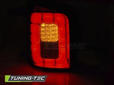 Voll LED Lightbar Rückleuchten für VW T6 15-19 Rot/Chrom (Flügeltüren / Halogen)