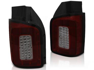 Voll LED Lightbar Rückleuchten für VW T6 15-19 Rot/Smoke (Flügeltüren / Halogen)