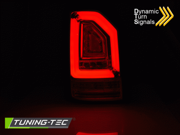 Voll LED Lightbar Rückleuchten für VW T6 Bj.15-19 Rot/Chrom (Heckklappe /Halogen）