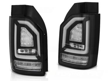 Voll LED Lightbar Rückleuchten für VW T6 15-19 Schwarz (Heckklappe / Halogen)
