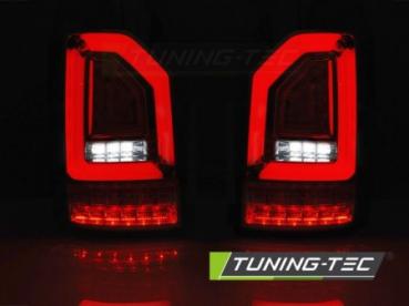 Preview: Voll LED Lightbar Rückleuchten für VW T6 Bj. 15-19 Rot/Smoke (Heckklappe / LED)