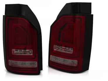 Voll LED Lightbar Rückleuchten für VW T6 Bj. 15-19 Rot/Smoke (Heckklappe / LED)