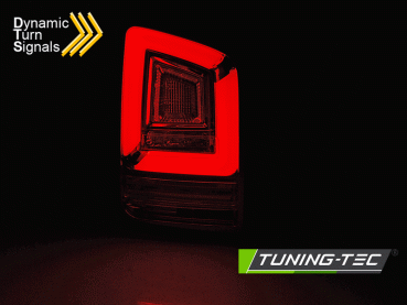 Voll LED Lightbar Rückleuchten für VW T6 15-19 Rot/Chrom (Flügeltüren / Halogen)