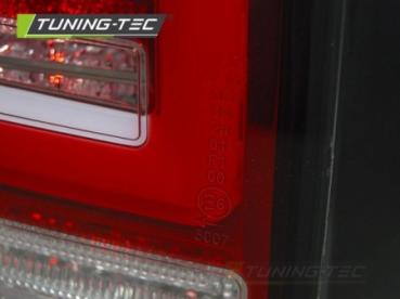 Voll LED Lightbar Rückleuchten für VW T5 GP Facelift 09- Rot/Chrom (Flügeltüren)