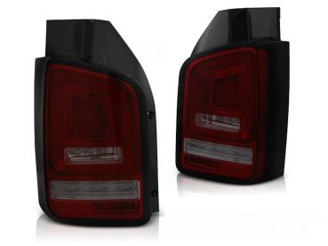 Voll LED Lightbar Rückleuchten für VW T5 GP Facelift  09 Rot/Smoke (Flügeltüren)