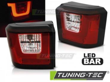 LED Lightbar Rückleuchten für VW T4 Bus Bj. 90-03 Rot/Chrom