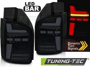 Voll LED Lightbar Rückleuchten für VW T615-19 Schwarz Smoke (Flügeltüren / Halogen)