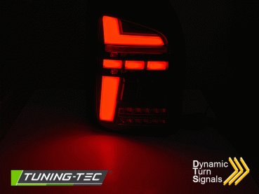 Voll LED Lightbar Rückleuchten für VW T6.1 19- Rot/Smoke (Flügeltüren / Halogen)