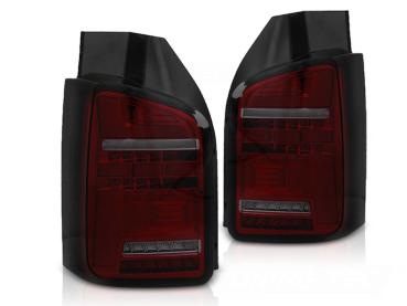 Voll LED Lightbar Rückleuchten für VW T6.1 19- Rot/Smoke (Flügeltüren / Halogen)