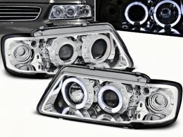 Angel Eyes Scheinwerfer für Audi A3 (8L) 96-00 chrom