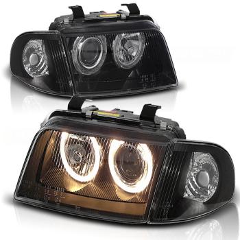 Scheinwerfer Angel Eyes für Audi A4 B5 Bj. 94-98 Schwarz