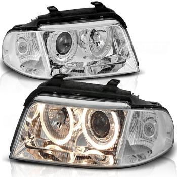 Scheinwerfer Angel Eyes für Audi A4 B5 Facelift Bj. 99-00 Chrom