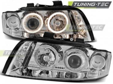 Scheinwerfer Angel Eyes für Audi A4 B6 8E Bj. 00-04 Chrom