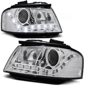 Scheinwerfer LED Tagfahrlicht Optik für Audi A3 8P 8PA Bj. 04-08 Chrom<div class=