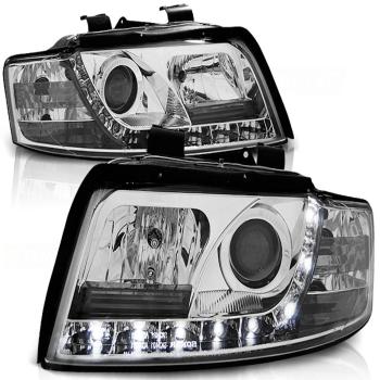 LED Tagfahrlicht Design Scheinwerfer für Audi A4 B6 00-04 chrom