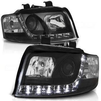 LED Tagfahrlicht Design Scheinwerfer für Audi A4 B6 00-04 schwarz