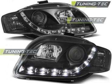 LED Tagfahrlicht Design Scheinwerfer für Audi A4 B7 05-08 schwarz