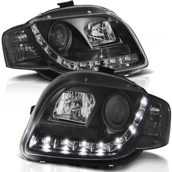 LED Tagfahrlicht Design Scheinwerfer für Audi A4 B7 05-08 schwarz