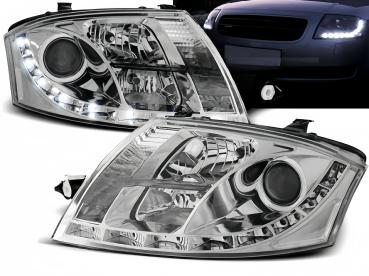 LED Tagfahrlicht Design Scheinwerfer für Audi TT 8N 99-06 chrom