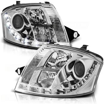 LED Tagfahrlicht Design Scheinwerfer für Audi TT 8N 99-06 chrom