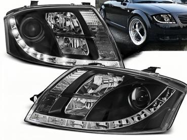 LED Tagfahrlicht Design Scheinwerfer für Audi TT 8N 99-06 schwarz