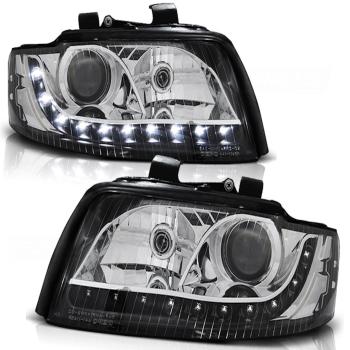 Scheinwerfer LED Tagfahrlicht Optik für Audi A4 B6 8E Bj. 00-04 Schwarz