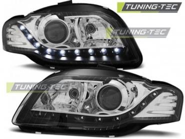 Scheinwerfer LED Tagfahrlicht Optik für Audi A4 B7 Bj. 04-08 Schwarz