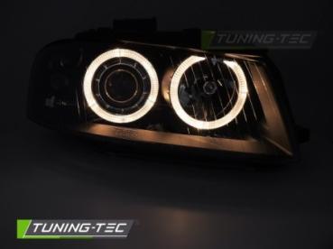Scheinwerfer Angel Eyes für Audi A3 8P 8PA Bj. 04-08 Schwarz