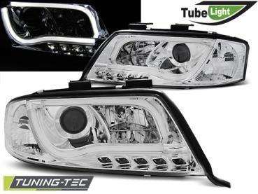 LED Tagfahrlicht Design Scheinwerfer für Audi A6 4B 97-01 chrom