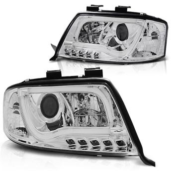 LED Tagfahrlicht Design Scheinwerfer für Audi A6 4B 97-01 chrom