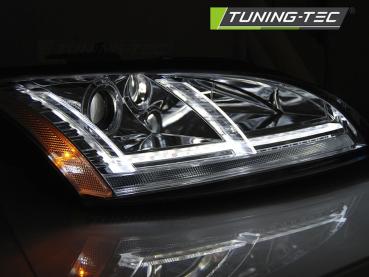 LED Tagfahrlicht Design Scheinwerfer für Audi A6 4B Facelift 01-04 chrom
