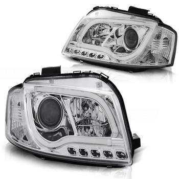 LED Tagfahrlicht Design Scheinwerfer für Audi A3 8P 04-08 chrom