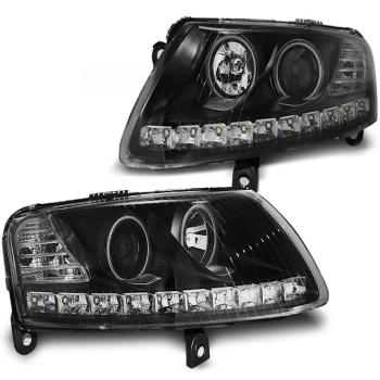 LED Angel Eyes Scheinwerfer für Audi A6 C6 (4F) 04-08 schwarz