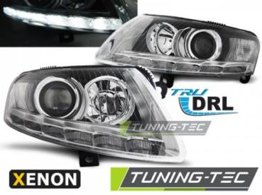 Xenon DRL LED Tagfahrlicht Scheinwerfer für Audi A6 C6 4F Bj. 04-08 Chrom