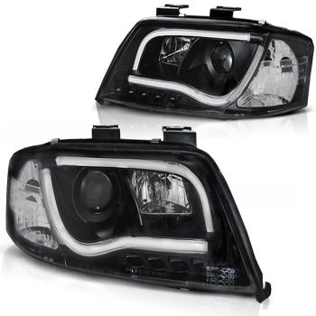LED Tagfahrlicht Scheinwerfer für Audi A6 4B 01-04 schwarz