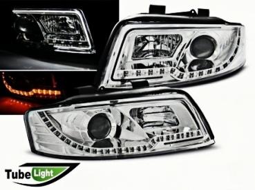 LED Tagfahrlicht Design Scheinwerfer für Audi A4 B6 00-04 chrom
