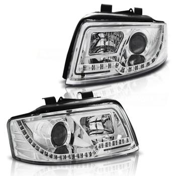 LED Tagfahrlicht Design Scheinwerfer für Audi A4 B6 00-04 chrom